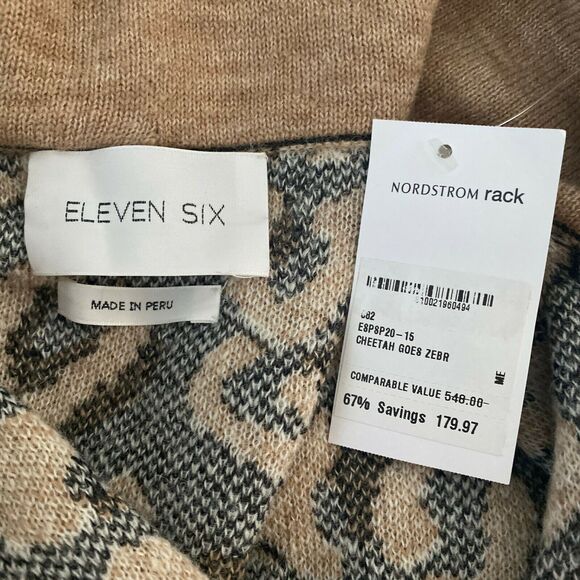 Eleven Six Womens Luella Animal Alpaca Blend Cardigan Sweater M/L - Picture 7 of 7